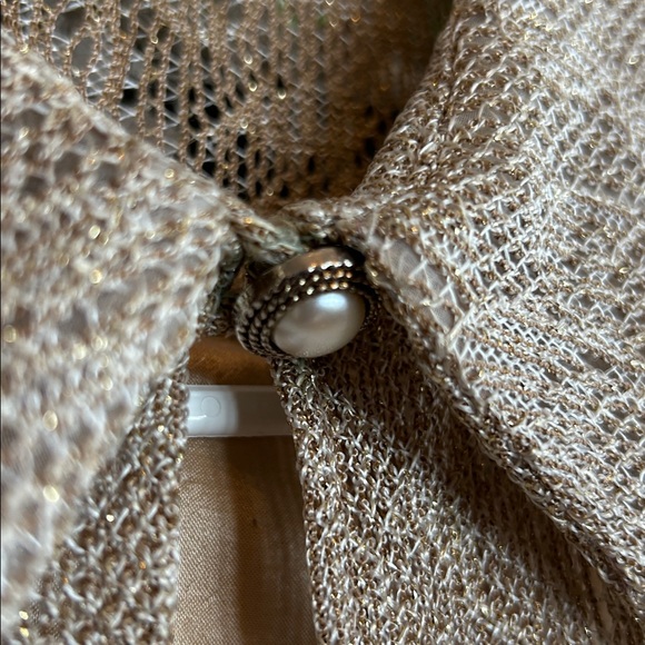 #56 Vintage Two-Piece Dress With Metallic Jacket In Gold Size 910 - Picture 3 of 8